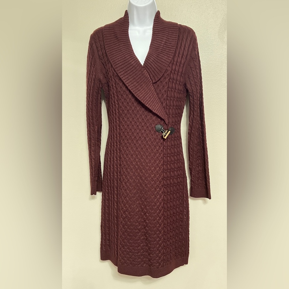 Calvin Klein excellent condition sweater dress, burgundy, size M
